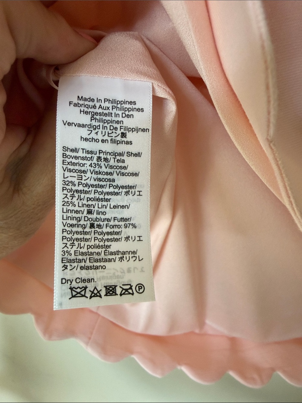 J. Crew Pale Pink Blush Linen Blend Scalloped Hem Mini Skirt s 6 - Picture 8 of 8
